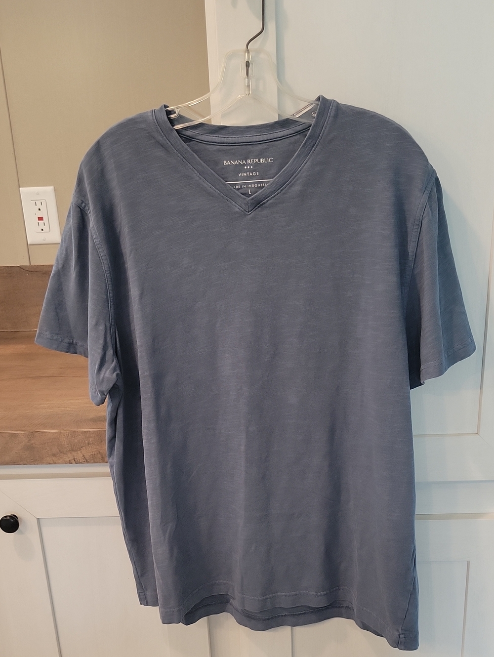 Banana Republic Men’s V-Neck T-Shirt — Dusty Blue